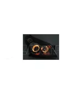 Φανάρια εμπρός angel eyes για Opel Astra H (2004-2009) - μαύρα , με λάμπες (Η1) - σετ 2τμχ. 