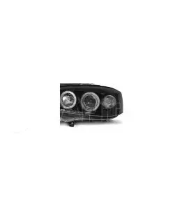 Φανάρια εμπρός led angel eyes για Opel Astra G (1998-2004) - μαύρα , με λάμπες (Η1) - σετ 2τμχ. 