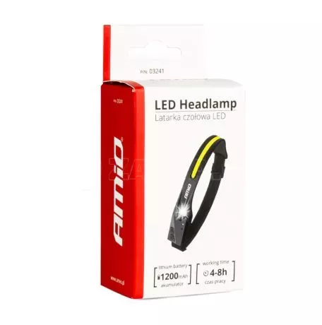 AMIO ΦΑΚΟΣ ΚΕΦΑΛΗΣ ΕΡΓΑΣΙΑΣ LED USB-C 1200mAh XPE+COB ΕΠΑΝΑΦΟΡΤΙΖΟΜΕΝΟΣ AMIO - 1 TEM. 03241/AM 