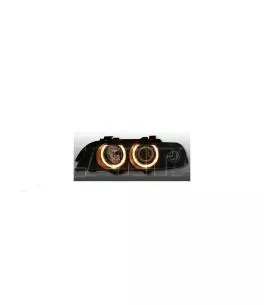 Φανάρια εμπρός angel eyes για BMW E39 (1995-2000) - μαύρα , χωρίς λάμπες (Η7/D2S) - σετ 2τμχ. 