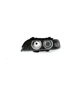 Φανάρια εμπρός angel eyes για BMW E39 (1995-2000) - μαύρα , χωρίς λάμπες (Η7/D2S) - σετ 2τμχ. 