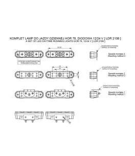 DRL HOR78 12/24V ΠΡΟΣΘΕΤΟ DAYTIME ΔΙΕΘΝΗ ΜΕ 4LED 6W 120,5x36,8mm ΜΑΥΡΟ 2ΤΕΜ 