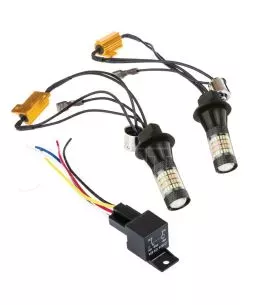 PY21W 12V BAU15s DRL 2 ΣΕ 1 ΛΕΥΚΟ/ΠΟΡΤΟΚΑΛΙ CAN-BUS 2x96 SMD 3014 2ΤΕΜ. 