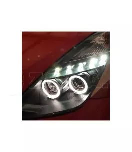 Μπροστινά Φανάρια Set Για Toyota Celica T230 99-05 Angel Eyes & Led Μαύρα H3/H1 Manual Junyan 