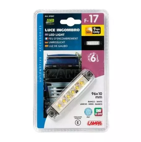 Lampa ΦΩΣ ΟΓΚΟΥ 6LED ΛΕΥΚΟ 12/24V 96mm ΑΔΙΑΒΡΟΧΟ 1ΤΕΜ. L9700.7 