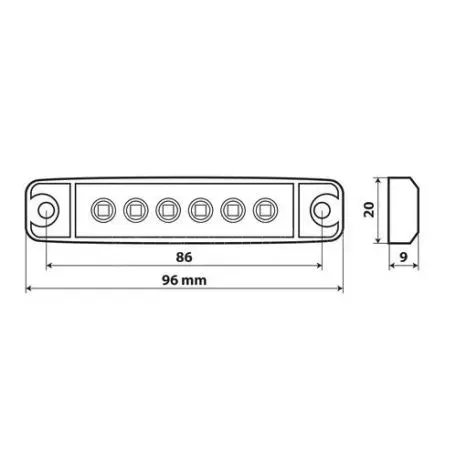 Lampa ΦΩΣ ΟΓΚΟΥ 6LED ΛΕΥΚΟ 12/24V 96mm ΑΔΙΑΒΡΟΧΟ 1ΤΕΜ. L9700.7 