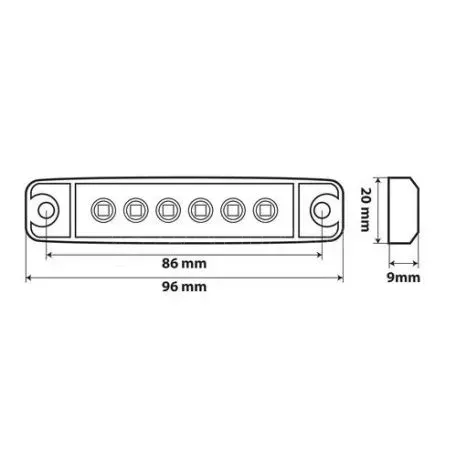 Lampa ΦΩΣ ΟΓΚΟΥ 6LED ΚΟΚΚΙΝΟ 12/24V 96mm ΑΔΙΑΒΡΟΧΟ 1ΤΕΜ. L9700.8 