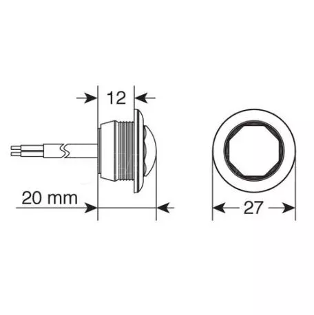 Lampa ΦΩΣ ΟΓΚΟΥ ΦΟΡΤΗΓΟΥ 1SMD LED ΛΕΥΚΟ 12/24V 18mm F-16 1ΤΕΜ. L4148.7 