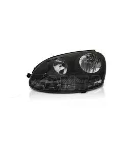 Φανάρι Μπροστινό Αριστερό Για Vw Golf V (5) 03-08 Μαυρο GTI H7/H7 Με Μοτέρ TYC 