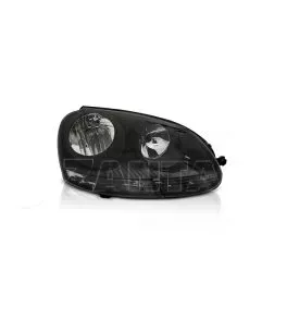 Φανάρι Μπροστινό Δεξί Για Vw Golf V (5) 03-08 Μαυρο GTI H7/H7 Με Μοτέρ TYC 