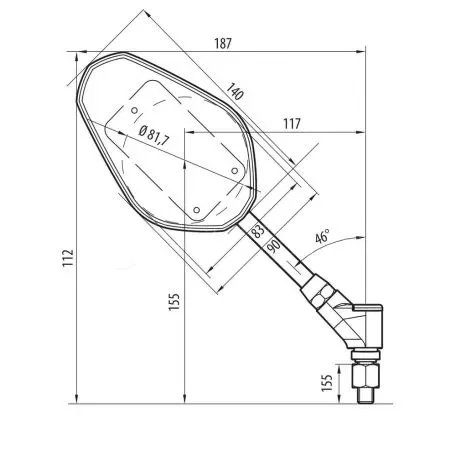 Lampa ΚΑΘΡΕΠΤΕΣ MOTO M10X1,25 DX TRIDENT LAMPA - 2 ΤΕΜ 9163.5-LM 