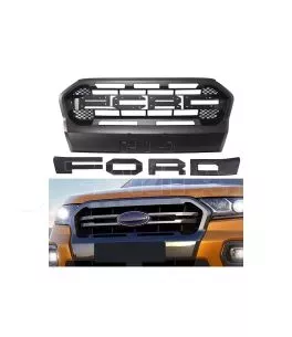 Μάσκα Για Ford Ranger T8 2019+ Wild Trak Με Led Μαύρο Ματ 