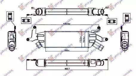 Ψυγείο Intercooler 2.2 Di-D (45x16.4x6.4) Mitsubishi Outlander 2007-2011 