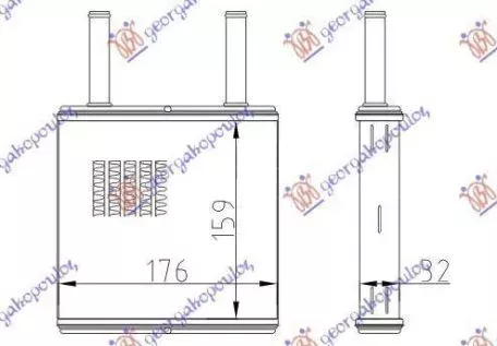 Ψυγείο Καλοριφέρ (Brazed) (Χωρίς A/C) (14x18.7) Opel Astra F 1995-1998 