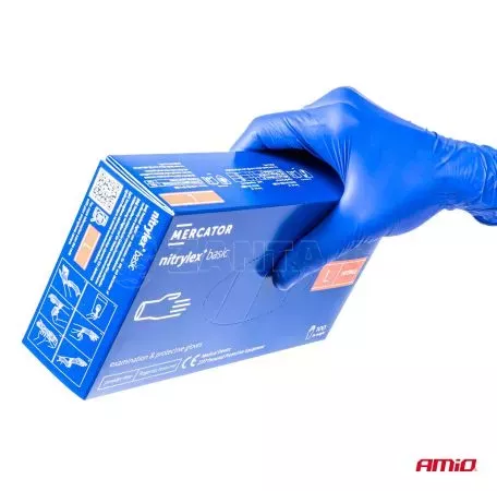 AMIO ΓΑΝΤΙΑ ΝΙΤΡΙΛΙΟΥ MERCATOR NITRYLEX BASIC ΣΕ ΜΠΛΕ ΧΡΩΜΑ MEDIUM (M) ΑΜΙΟ - 100 ΤΕΜ. MER02957/AM 