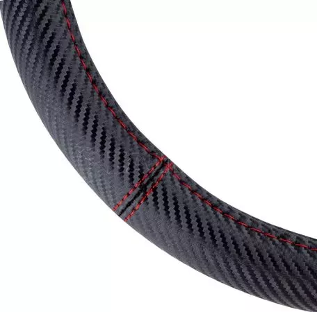 AMIO ΚΑΛΥΜΜΑ ΤΙΜΟΝΙΟΥ SWC-38 M 37-39cm ΣΕ ΜΑΥΡΟ CARBON ΧΡΩΜΑ ΜΕ ΚΟΚΚΙΝΗ ΡΑΦΗ ΑΜΙΟ - 1 ΤΕΜ. 02811/AM 