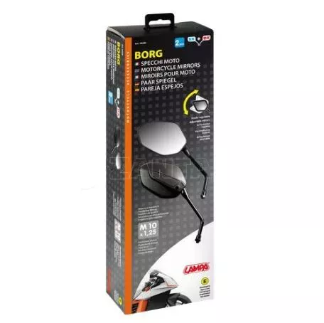 Lampa ΚΑΘΡΕΦΤΕΣ ΜΟΤΟ BORG M10x1,25 ΜΑΥΡΟΙ 2 ΤΕΜ. 9048.6-LM 