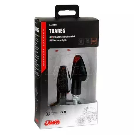 Lampa TUAREG ΦΛΑΣ LED ΜΟΤΟ 12V (ΜΑΥΡΟ - 65 Χ 26 mm) - 2 ΤΕΜ. 9009.8-LM 