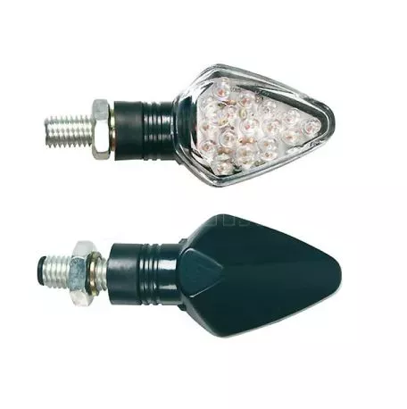 Lampa Φλας Μοτο Penta 12v-21w με Led και λευκό καθρέπτη ΜΑΥΡΟ - 2 ΤΕΜΑΧΙΑ 9012.0-LM 