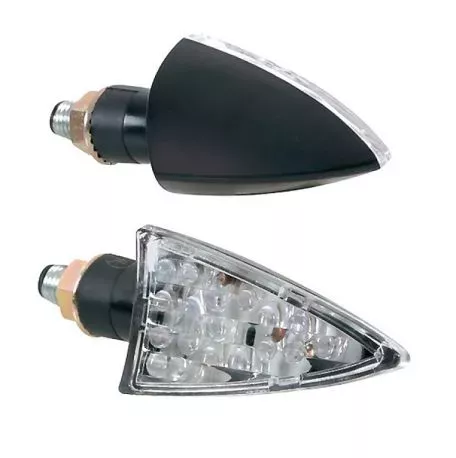 Lampa Φλας Μοτο Spike 12v-21w με Led και Λευκό καθρέπτη 9008.6-LM 