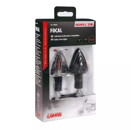 Lampa ΦΛΑΣ ΜΗΧΑΝΗΣ FOCAL 12V 21W (78x37mm) CARBON -2 ΤΕΜ. 9006.6-LM 