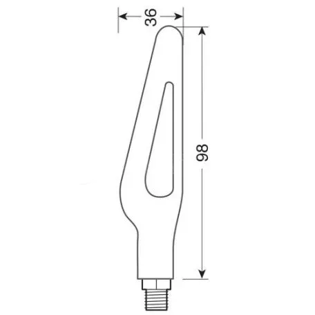 Lampa ΦΛΑΣ ΜΟΤΟ GLORY SQ ΜΑΥΡΑ 12V SMD LED 98x36mm 9047.4-LM 