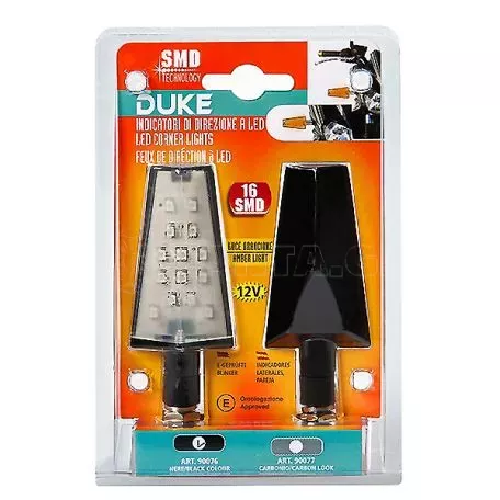 Lampa ΦΛΑΣ ΜΟΤΟ DUKE 12V 16LED SMD 67x38mm ΜΑΥΡΟ 2 ΤΕΜ. 9007.6-LM 