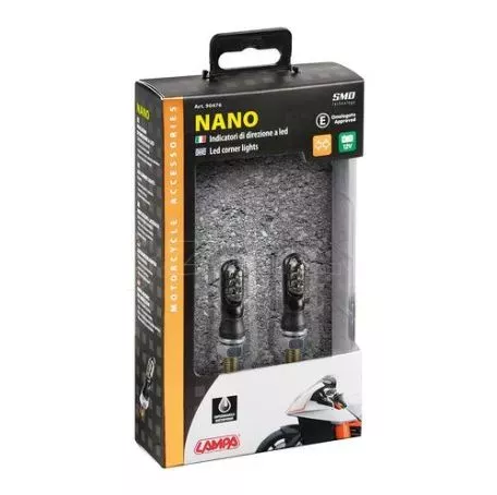 Lampa ΦΛΑΣ ΜΟΤΟ NANO LED 12V 35x18mm ΜΑΥΡΑ 2 ΤΕΜ. 9047.6-LM 