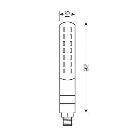 Lampa ΦΛΑΣ ΠΙΣΩ ΓΙΑ MOTO LINE SQ 12V SMD LED 3 ΧΡΗΣΕΩΝ ΘΕΣΕΩΣ/STOP/ΦΛΑΣ (ΜΑΥΡΟ 92 X 16 mm) - 2 ΤΕΜ. 9047.7-LM 