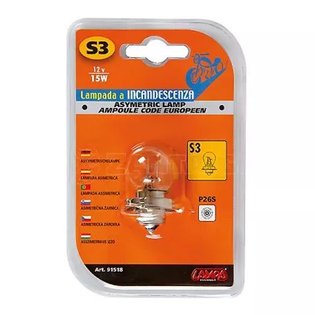 Lampa S3 12V 15W Λάμπα Aλογόνου  P26s 1τεμαχιο 9151.8-LM 