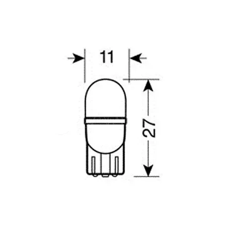 Lampa Λαμπάκια Τ10 12v - w2, 1x9.5d Καρφωτά (ψείρα) 2 τεμ Λευκό χρώμα L5814.1 