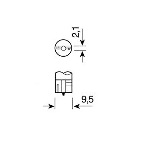 Lampa Λαμπάκια Τ10 12v - w2, 1x9.5d Καρφωτά (ψείρα) 2 τεμ Λευκό χρώμα L5814.1 