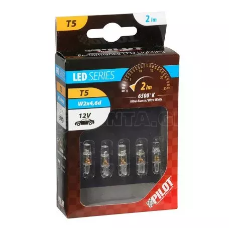 Lampa Kit Λαμπάκια Μοτο 5 τεμαχίων με Led Λεύκο T5 W2x4.6d 5848.4-LM 