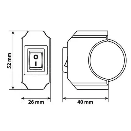 Lampa ΔΙΑΚΟΠΤΗΣ 12V 6A ΤΙΜΟΝΙΟΥ ΜΟΤΟ ΑΔΙΑΒΡΟΧΟΣ ΜΕ ΔΙΑΜΕΤΡΟ 22>32mm 52X26mm 9046.2-LM 