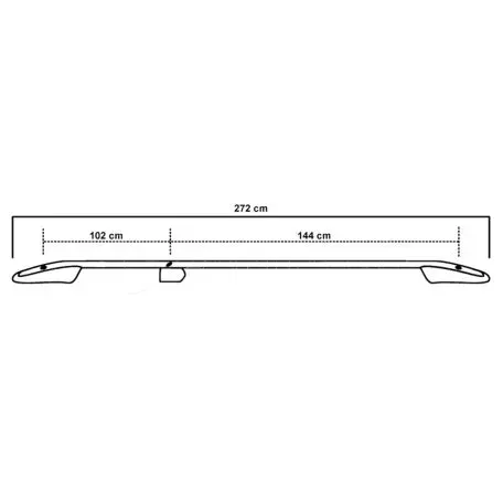 Omtec ΜΠΑΡΕΣ ΟΡΟΦΗΣ ΓΙΑ VW T5 TRANSPORTER 2003-2015 (L2) ΠΑΡΑΛΛΗΛΕΣ ΑΛΟΥΜΙΝΙΟΥ 2ΤΕΜ ΜΑΥΡΕΣ 7522930LB/OM 