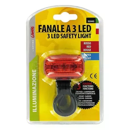 Lampa Φανάρι Ποδηλάτου Πισινό Ασφαλείας με 3LED 9204.2-LB 