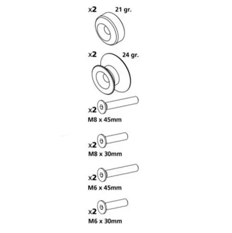 Lampa Βίδες στήριξης Σταντ (πέταλο) 6/8mm Μπλε 9033.5-LM 