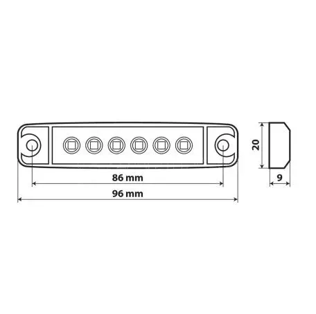 Lampa ΦΩΣ ΟΓΚΟΥ 6LED ΛΕΥΚΟ SMD 12/24V 96mm 20ΤΕΜ. L9702.3 