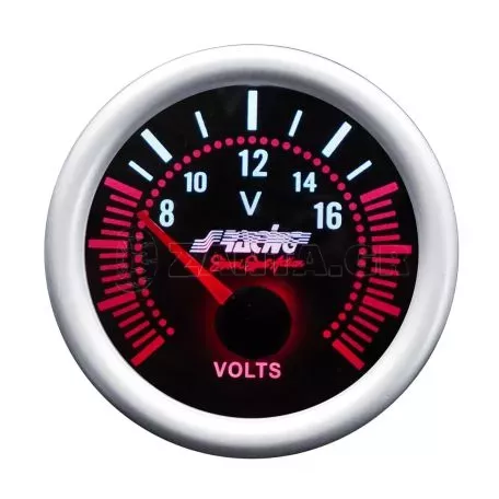 Simoni Racing ΒΟΛΤΟΜΕΤΡΟ 52mm 2'' ΜΑΥΡΟ ΜΕ ΚΟΚΚΙΝΟ ΦΩΤΙΣΜΟ ΟΡΓ/VM/A 