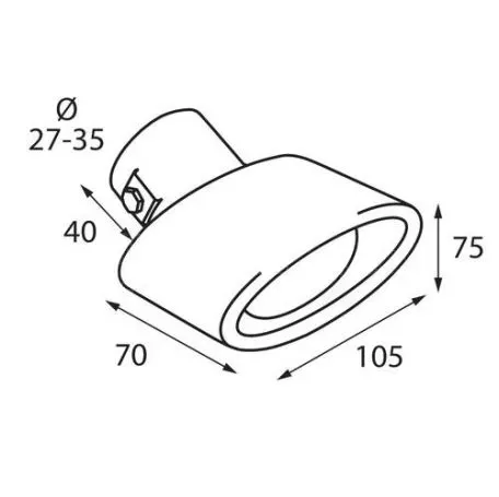 Lampa ΑΚΡΟ ΕΞΑΤΜΙΣΗΣ TS-31 Φ 27-35mm - ΟΒΑΛ ΛΟΞΟ L6008.5 