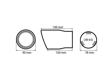 Vertex ΑΚΡΟ (ΜΠΟΥΚΑ) ΕΞΑΤΜΙΣΗΣ MT007C 48>65mm (CARBON - 15 cm) AMiO - 1 ΤΕΜ. 01117/AM 