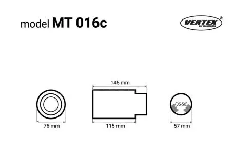 Vertex ΑΚΡΟ (ΜΠΟΥΚΑ) ΕΞΑΤΜΙΣΗΣ MT016C 35>57mm (ΜΗΚΟΣ: 145mm) AMiO - 1 ΤΕΜ. 01316/AM 