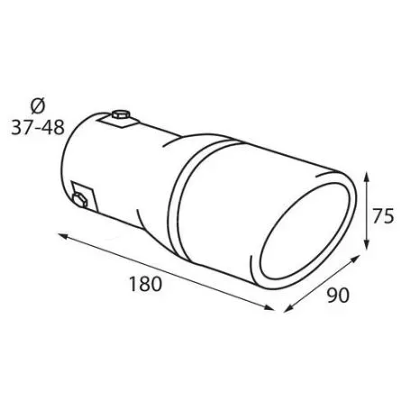 Lampa ΑΚΡΟ ΕΞΑΤΜΙΣΗΣ TS-25 Φ 37-48 mm - ΣΤΡΟΓΓΥΛΟ ΜΑΥΡΟ/ΙΝΟΧ L6007.9 