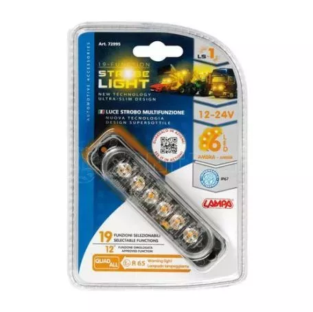 Lampa ΣΤΡΟΜΠΟ ΠΟΡΤΟΚΑΛΙ LS1 12/24V ΜΕ 6 LED 19 ΧΡΗΣΕΩΝ ΑΔΙΑΒΡΟΧΟ 113x28mm 1ΤΕΜ. L7299.5 