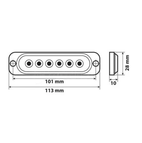 Lampa ΣΤΡΟΜΠΟ ΛΕΥΚΟ LF1 12/24V ΜΕ 6 LED 19 ΧΡΗΣΕΩΝ ΑΔΙΑΒΡΟΧΟ 113x28mm 1ΤΕΜ. L7299.6 