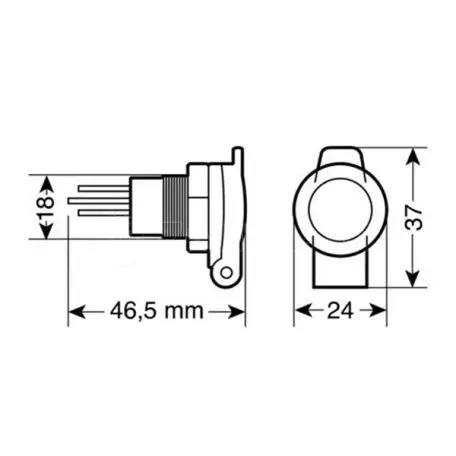 Lampa ΑΝΤΑΠΤΟΡΑΣ ΑΝΑΠΤΗΡΑ 12/24V 16A ΜΕ ΚΑΠΑΚΙ 3903.3-LM 