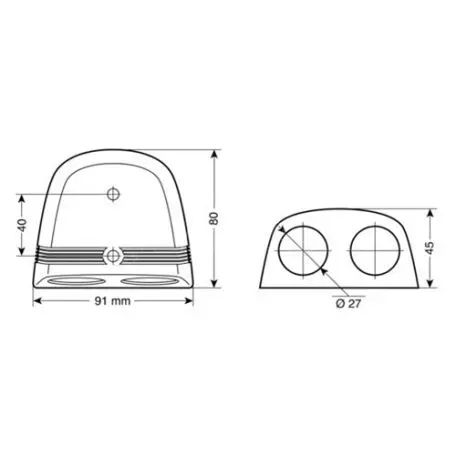 Lampa ΒΑΣΗ ΔΙΠΛΗ ΓΙΑ ΠΡΙΖΕΣ ΕΧΤ 91x80mm 3900.9-LM 