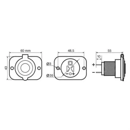 Lampa ΠΡΙΖΑ ΑΝΑΠΤΗΡΑ EXT-10 ΜΕ ΚΑΠΑΚΙ ΑΔΙΑΒΡΟΧΗ 12/24V 15A L3897.7 