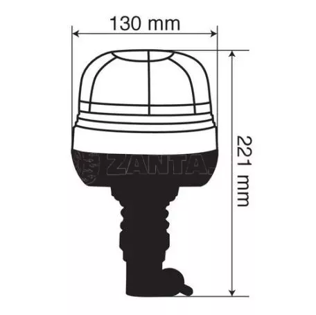 Lampa ΦΑΡΟΣ RL-9 12V/24V 3 ΧΡΗΣΕΩΝ 45LED ΒΙΔΩΤΟΣ ΕΛΑΣΤΙΚΟΣ ΠΟΡΤΟΚΑΛΙ 221x130mm L7299.3 