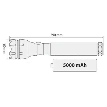 Lampa Eπαναφορτιζόμενoς φακός LED-5000 mAh L7202.9 